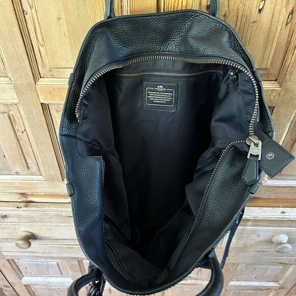 Coach‎ Tatum Studded Tall Tote in Pebbled Leather Black Oversized Metal Chain - Picture 13 of 16